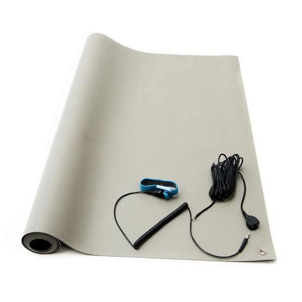 ESD Anti-Static Soldering Rubber Mat Kit, 16 In. x 24 In., Gray